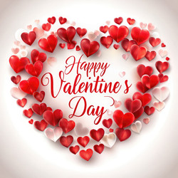 Heart Shaped Greeting Card for Valentine’s Day Celebration. Generative AI - RomanZ