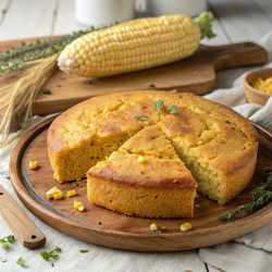 Вкусный южный кукурузный хлеб из свежих ингредиентов и с приготовлением. Генеративный искусственный интеллект - RomanZ