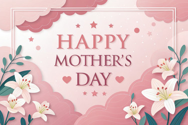 Happy Mother’s Day Sale Header Featuring Beautiful Lilies. Generative AI - RomanZ