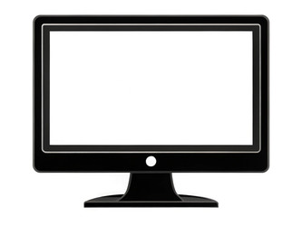 Плоский векторный силуэт компьютерного монитора в стандартном масштабе RZ. Генеративный ИИ - RomanZ