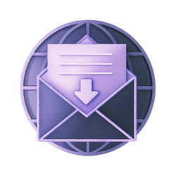 Графическое изображение Emailrz в стандартном масштабе с дизайном конверта и глобуса. Генеративный ИИ - RomanZ