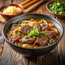 Вкуснейшая лапша рамен с говядиной в уютной обстановке. Генеративный искусственный интеллект - RomanZ