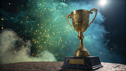 Потрясающий золотой трофей со сложными узорами. Генеративный искусственный интеллект - RomanZ