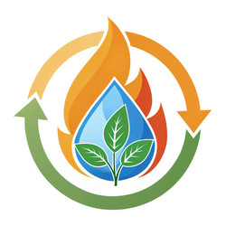 Recycling Logo With Scale, Water, and Leaves – Generative AI - RomanZ