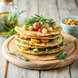 Вкусные лепешки из нута со свежей начинкой. Генеративный искусственный интеллект - RomanZ