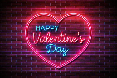 Celebrate Love With a Bright Neon Heart Sign for Valentine’s Day. Generative AI - RomanZ