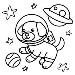 Щенок-космонавт исследует чудеса космоса. Генеративный искусственный интеллект - RomanZ