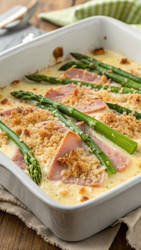 Вкусная запеканка из ветчины и спаржи для вечеринок. Генеративный ИИ - RomanZ