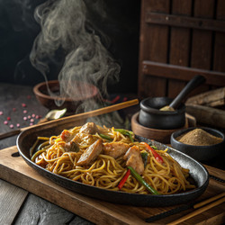 Откройте для себя восхитительные вкусовые качества китайской жареной лапши. Генеративный искусственный интеллект - RomanZ