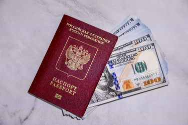Российский загранпаспорт и стодолларовые купюры США - Xandery