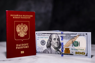 Российский загранпаспорт и стодолларовые купюры США - Xandery