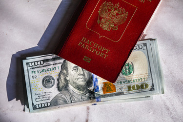 Российский загранпаспорт и стодолларовые купюры США - Xandery