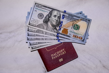 Российский загранпаспорт и стодолларовые купюры США - Xandery