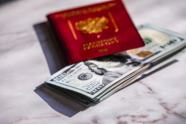 Российский загранпаспорт и стодолларовые купюры США - Xandery