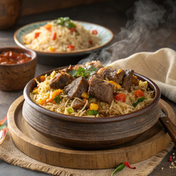 Наслаждаюсь вкуснейшей тарелкой бирьяни с говядиной. Генеративный ИИ - RomanZ