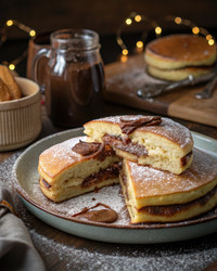Вкусные блинчики с шоколадной начинкой на тарелке. Генеративный ИИ - RomanZ