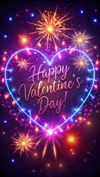 Magical Valentine’s Day Wallpaper With Starry Night Design. Generative AI - RomanZ