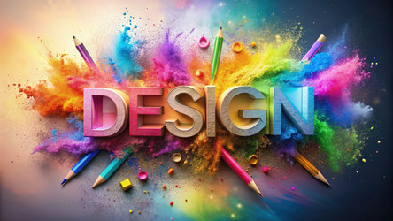 Красочный логотип с буквами и элементами стандартного масштаба. Генеративный ИИ - RomanZ
