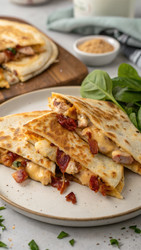 Рецепт кето-кесадильи с курицей и беконом для низкоуглеводного питания. Генеративный искусственный интеллект - RomanZ