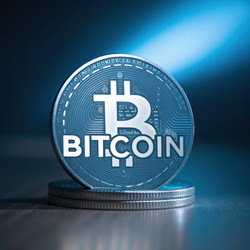 Монета Bitcoin Rz Standard Scale с подсвеченным логотипом. Генеративный ИИ - RomanZ