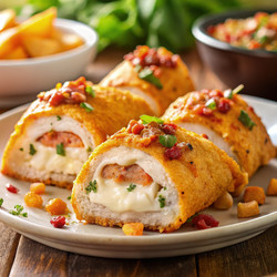 Вкуснейшие куриные рулетики с начинкой из сливочного сыра и бекона. Генеративный искусственный интеллект - RomanZ