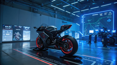 Инновационный дизайн концептуального супербайка Yamaha Y Ai на выставке. Генеративный искусственный интеллект - RomanZ