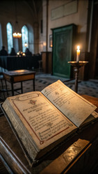 Захватывающая история, запечатленная в старой книге в полумраке комнаты. Генеративный искусственный интеллект - RomanZ