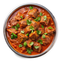 Вкусное блюдо Роган Джош, подаваемое в глубокой миске. Генеративный искусственный интеллект - RomanZ