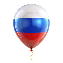 Российский национальный флаг в виде воздушного шара на белом знаменосце. Генеративный ИИ - RomanZ