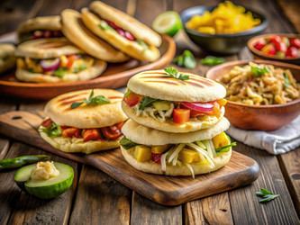 Вкусные домашние арепы со свежими начинками и гарнирами. Генеративный искусственный интеллект - RomanZ