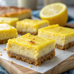 Вкусные лимонные чизкейк-батончики с кремовой текстурой и пикантным вкусом. Генеративный искусственный интеллект - RomanZ