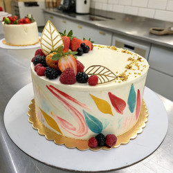 Красочные кондитерские изделия Cakerz с украшениями из свежих фруктов. Генеративный искусственный интеллект - RomanZ