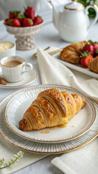 Вкусный завтрак со свежей выпечкой и кофе. Генеративный искусственный интеллект - RomanZ