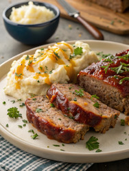 Сытное блюдо: мясной рулет и картофельное пюре. Генеративный искусственный интеллект - RomanZ