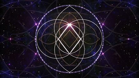 Космическое сакральное искусство с мотивами Vesica Piscis в масштабе LRZ. Генеративный ИИ - RomanZ
