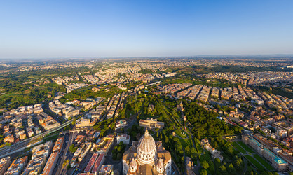 Рим, Италия. Панорама города летним утром. Солнечная погода. Вид сверху - NikitaMaykov