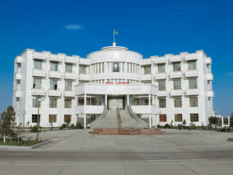 Здания в центре города Ашхабад, Туркменистан, Азия - EOS_Canon