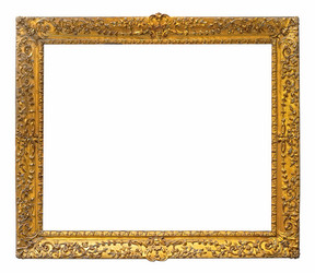 Золотая рама для картин, зеркал или фотографий, изолированная на белом фоне, готовая к вырезанию - Prokrida