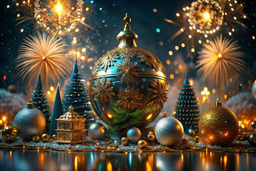 С Новым 2025 годом! Блестящая абстрактная винтажная открытка, флаер, шаблон с местом для текста. Праздничный баннер для вечеринки и новогодней ночи - PhotoJuli