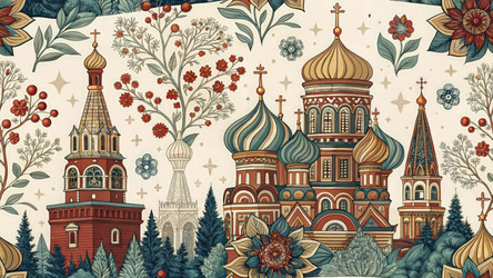 Русский архитектурный стиль с цветочным узором - RomanZ