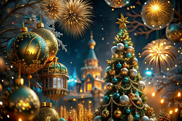 С Новым 2025 годом! Блестящая абстрактная винтажная открытка, флаер, шаблон с местом для текста. Праздничный баннер для вечеринки и новогодней ночи - PhotoJuli