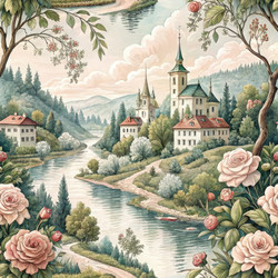 Река и замок в живописном пейзаже - RomanZ