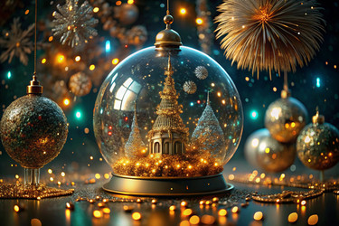 С Новым 2025 годом! Блестящая абстрактная винтажная открытка, флаер, шаблон с местом для текста. Праздничный баннер для вечеринки и новогодней ночи - PhotoJuli