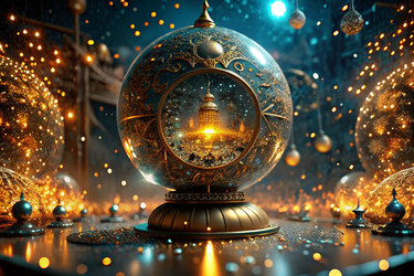С Новым 2025 годом! Блестящая абстрактная винтажная открытка, флаер, шаблон с местом для текста. Праздничный баннер для вечеринки и новогодней ночи - PhotoJuli
