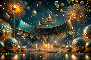 С Новым 2025 годом! Блестящая абстрактная винтажная открытка, флаер, шаблон с местом для текста. Праздничный баннер для вечеринки и новогодней ночи - PhotoJuli