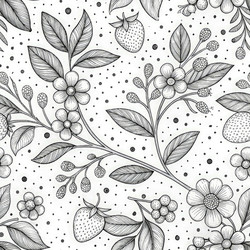 Клубника и цветы на белом фоне - RomanZ