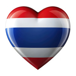 Heart Shaped Flag Representing Thailand’s National Identity. Generative AI - RomanZ