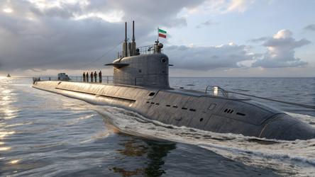 Иранские подводники эксплуатируют подводную лодку в открытых водах у побережья. Генеративный искусственный интеллект - RomanZ