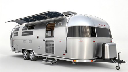 Стандартный масштаб трейлера Airstream с современными функциями. Генеративный искусственный интеллект - RomanZ