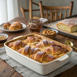 Вкусная запеканка из французских тостов с круассанами и выпечкой. Генеративный ИИ - RomanZ